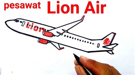 pesawat lion air  menggambar pesawat lion air  mudah