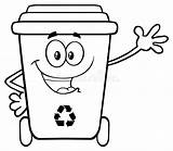 Recycle Mascot Waving Waste sketch template