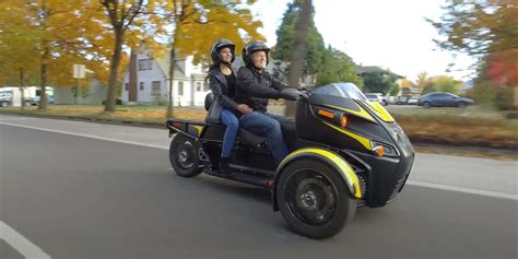 arcimoto roadster  topless   open air  wheeled electric car