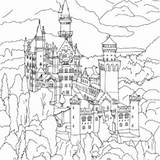 Neuschwanstein Castle Coloring 18kb 268px sketch template