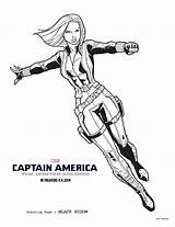 Coloring Captain Pages Soldier Winter America Marvel Falcon Printable Female Printables Movie Sheets Superhero Widow Getcolorings Boys Activity Clip sketch template