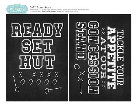 ready set hut  concession stand chalk board football printables