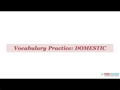 domestic definition pronunciation grammar meaning practice grade  vocabulary youtube
