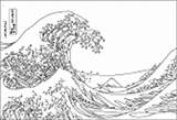 Hokusai sketch template