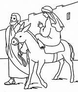 Donkey Mary Coloring Pages Joseph Kids Color Beside Walking Story Bible sketch template
