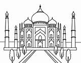 Mahal Taj Structures Iconic sketch template