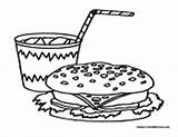 Soda Lunch Coloring Pages Hamburger Pop Colormegood Coke Drinks sketch template