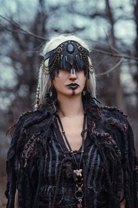 face mask volva pagan ritual headdress druid headpiece etsy