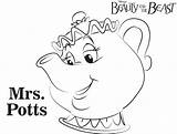 Potts Mrs Coloring Beauty Pages Beast Lumiere Chip Chips Getcolorings Color sketch template