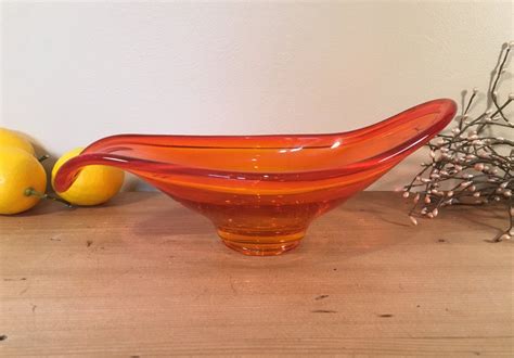 Vintage Viking Glass Persimmon Orange Epic Style Dish By