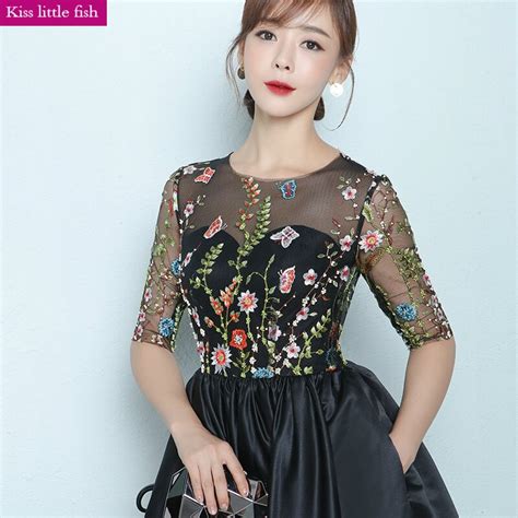 Free Shipping New Arrival Formal Dresses Embroidery Black