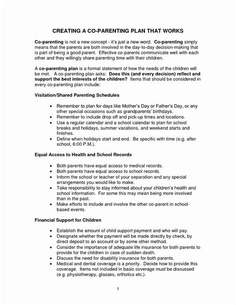 parenting agreement template  fill  printable fillable