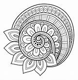 Mandala Coloring Doodles Doodle Pages Henna Paisley Handdrawn Shutterstock Abstract Flowers Vector Stock sketch template
