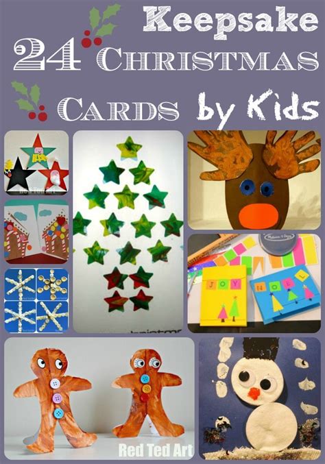 christmas card ideas  kids red ted arts blog