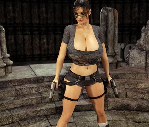 huge tits lara croft gets mouth drilled hard by a fat cock cartoon porn videos