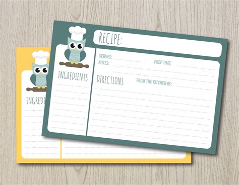 printable recipe cards   cards    letter size
