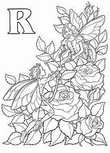 Coloring Pages Alfabet Elfjes May Adult Fairies Fairy Colouring Kleurplaten Kids Fantasy Print Printable Roses Adults Sheets Flower Rose Alphabet sketch template