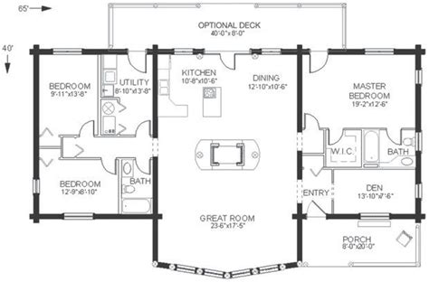 elegant single story log cabin floor plans  home plans design