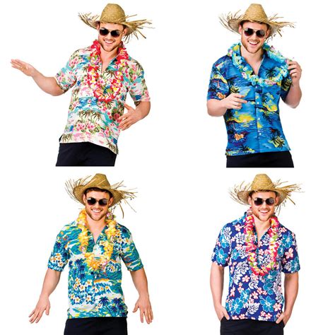 mens funny hawaiian luau fancy dress party shirt