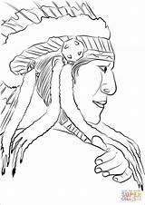 Native Coloring American Chief Pages Americans Printable Drawing Feather Indian Teepee Headress Dancing Kids Mandala Getdrawings Supercoloring Categories sketch template