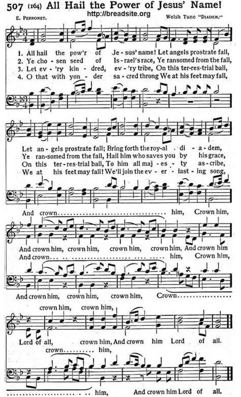 all hail the power of jesus name hymn music hymns lyrics gospel
