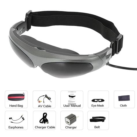 head mounted display fpv glasses  inches virtual wide screen smart video glasses av input