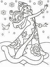 Ausmalbilder Prinzessin Weihnachten Inverno Thema Zima год новый Wintermärchen Raskrasil sketch template