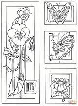 Coloring Pages Flowers Butterflies Print Printable Drawing Bamboo Plant Pdf Library Coloringhome sketch template
