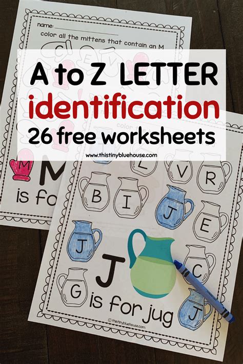 letter recognition worksheets  page  printable  bundle