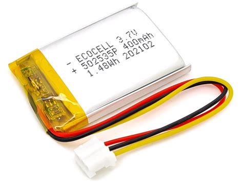 lipo battery mah   wires pin  polymer lithium ion ecocell