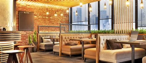 modern cafe design interior   brick wall loft design coffee shop