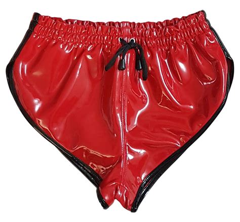 Beautiful Men S Panties High Quality Red Pvc Shorts Size S To 3xl Ebay