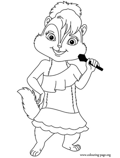 alvin   chipmunks brittany singing coloring page