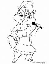 Brittany Chipmunks Coloring Alvin Singing Pages sketch template