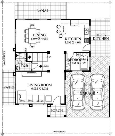 bedroom  story traditional home plan pinoy house plans