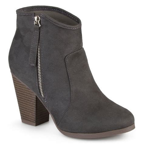 Womens Wide Width Faux Suede High Heel Ankle Boots