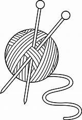 Clipart Yarn Knitting Clip Ball Coloring Crochet Pages Needles Choose Board Hook Cute Hand sketch template