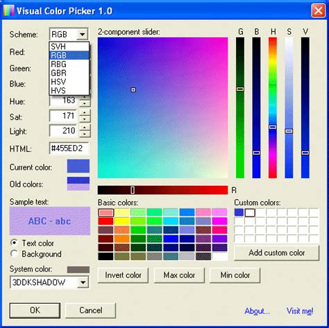 visual color picker screenshot    snapfilescom