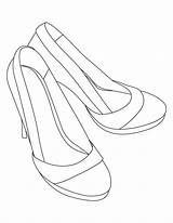 Coloring High Pages Heel Heels Shoes Sandals Kids Shoe Template Color Drawing Colouring Printable Clipart Women Getcolorings Sheets Schoenen Line sketch template