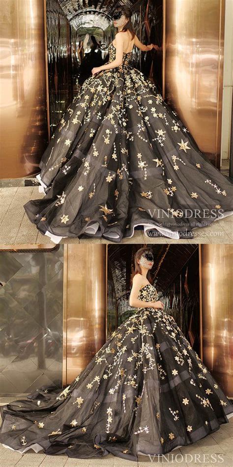 gold glitter star vintage ball gowns couture black debut dresses fd   vintage ball