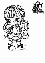 Coloring Baby Monster High Pages Cute Cradle sketch template