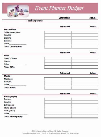 event planning worksheet template   printable bud binder