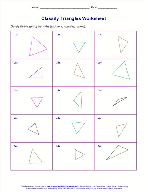 Worksheets For Classifying Triangles By Sides Angles Or Both On