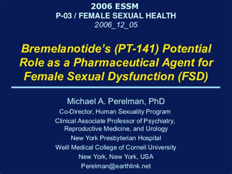 Ppt Review Of Potential Role Of Bremelanotide Pt 141 In The