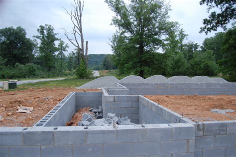 home building project concrete blocks completed