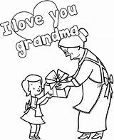 Pages Nana Coloring Template Grandma Card sketch template