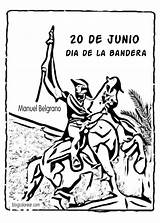 Belgrano Colorear Monumento Bandera sketch template