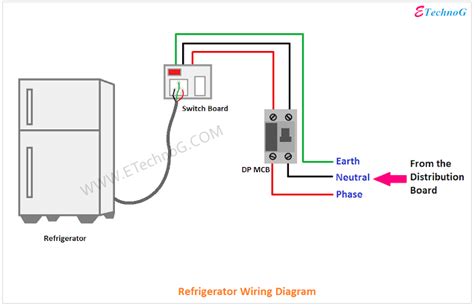 refrigerator wiring diagram  connection etechnog