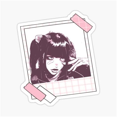 Cute Anime Aesthetic Emo Girl Sticker By Cowination Redbubble