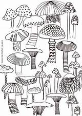 Adults Pilz Pilze Fungi Mandala Muster sketch template